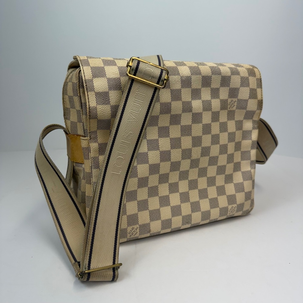 Louis Vuitton Naviglio Damier Azur Messenger Bag White Crossbody N45255